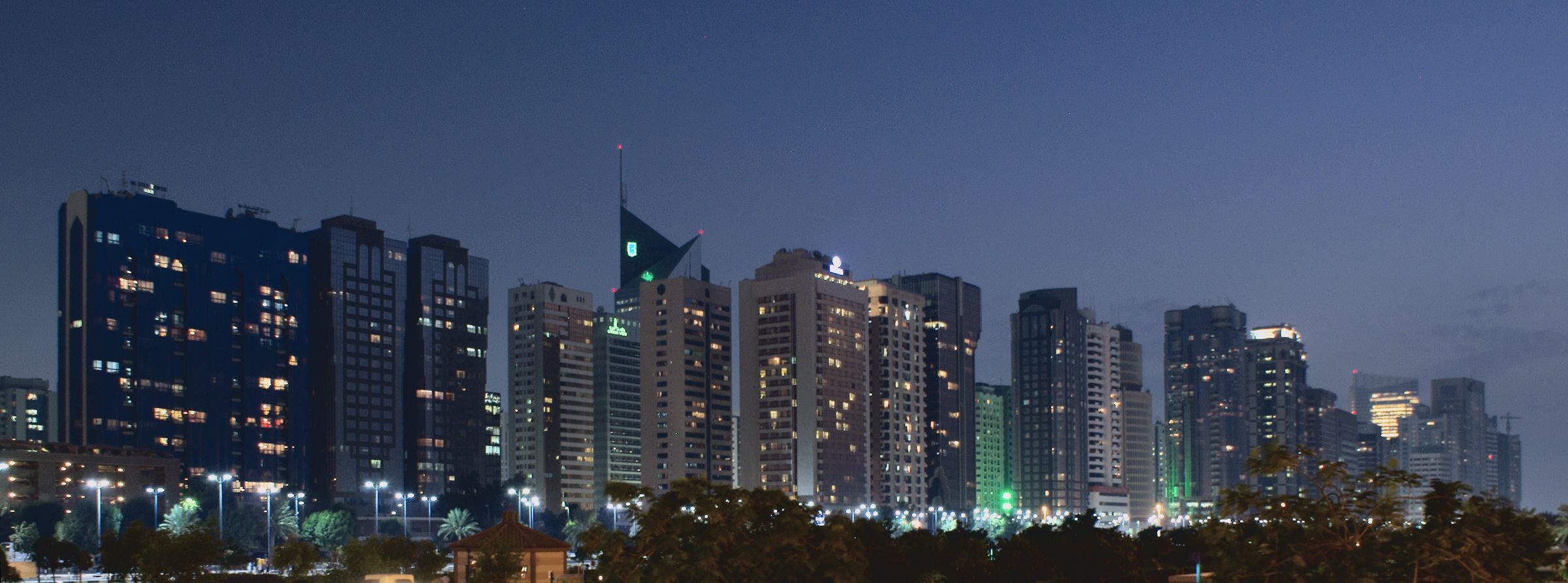 Abu Dhabi skyline at night